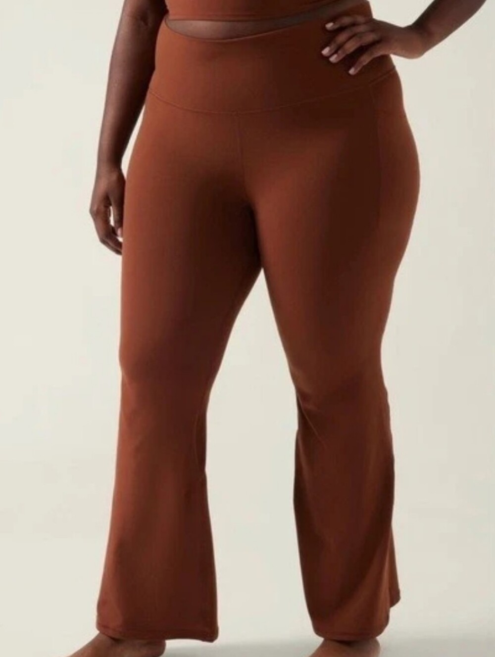 ATHLETA 3X Salutation Stash Flare Yoga Pant Legging NWT Mahogany Brown